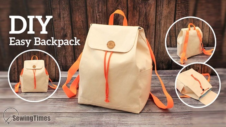 EASY BACKPACK TUTORIAL | How to make a simple Backpack for adult [sewingtimes]