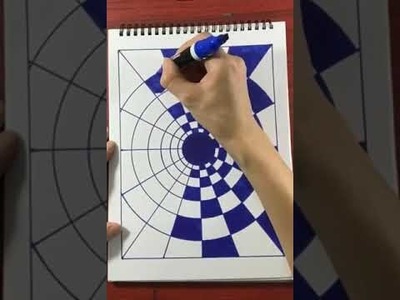 Easy Drawing the simple 3D Trick Art on paper . AmadaTH Draw #Short