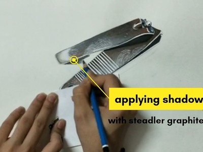 High quality hyper- realistic nail cutter drawing 3d art