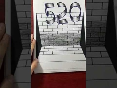 How to draw 3D \ 3D Trick Art Drawing the Number on paper . AmadaTH Draw #Short