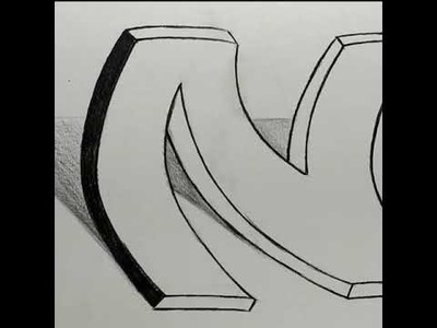 How to Draw a 3D Letter N #shorts
