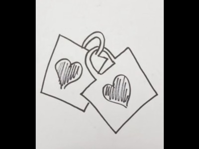 How to draw LOCKS OF LOVE   easy and cute. ????