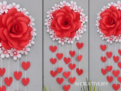 Rose wall hanging craft | Paper craft for home decoration | Paper wall decoration | Diy room decor