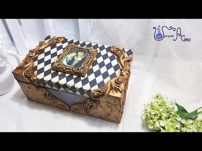 [Upcycle art]Upcycling ideas using cardboard ♻ Antique jewelry box