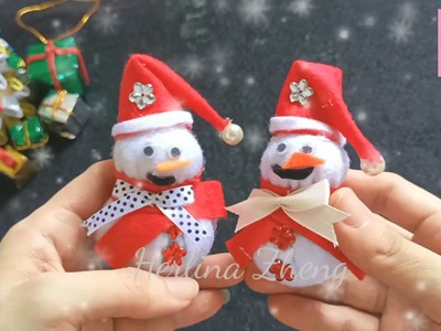 #20 DIY Snowman Christmas From Felt Fabric - Hiasan Pohon Natal ???? - DIY Olaf Snowman ☃️