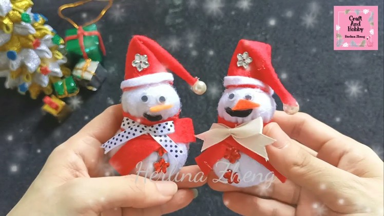 #20 DIY Snowman Christmas From Felt Fabric - Hiasan Pohon Natal ???? - DIY Olaf Snowman ☃️