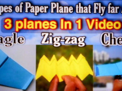 3 paper plane in 1 Video • how to make eagle paper plane • zig zag paper plane • #airplanes #origami