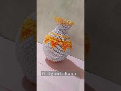 3d origami vase | how to make 3d origami vase | paper vase for beginners