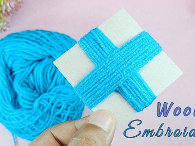 Amazing Woolen Flower Craft Ideas with Paper piece - Easy Woolen Flower - Hand Embroidery Trick