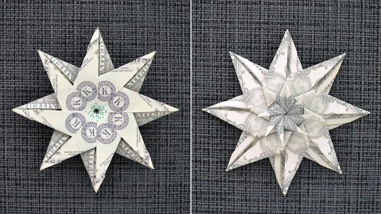 Brilliant MONEY STAR | Christmas Dollar Origami | Tutorial DIY (the idea by Moneyfoldernj)