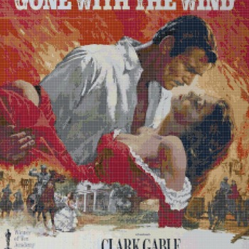 counted Cross Stitch Pattern Gone with the wind 230 x 363 stitches CH150