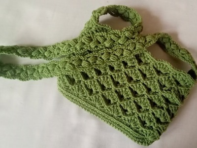 Crochet bag Super easy Tunisian #handmade handle bag#crochet yarn. EP2