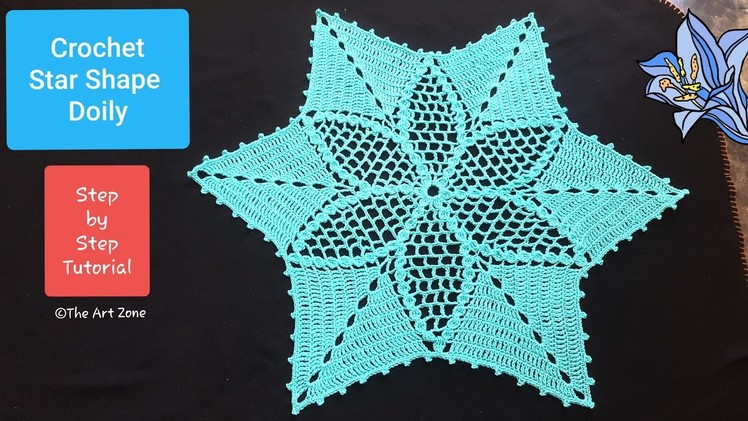 Crochet Star Shape Lace Doily | Easy Step by Step Crochet Tutorial