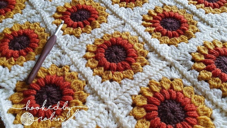 Crochet Sunburst Sunflower Granny Square Tutorial ????