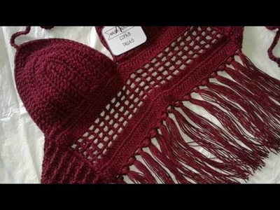 Crop top tejido a crochet  facil en puntos básicos #crochet #tejidos #youtube