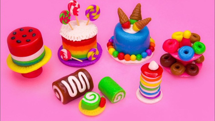 DIY How to Make Polymer Clay Miniature Birthday Cake ❤️ Easy Miniature Clay Tutorial