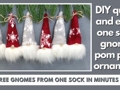 Diy one sock pom pom gnome ornaments.Christmas gnome.Craft Fair Favorite