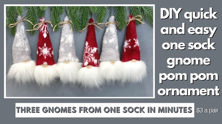 Diy one sock pom pom gnome ornaments.Christmas gnome.Craft Fair Favorite