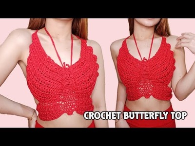 Easy Crochet Butterfly Top | Crochet Shell | Crochet Top Tutorial