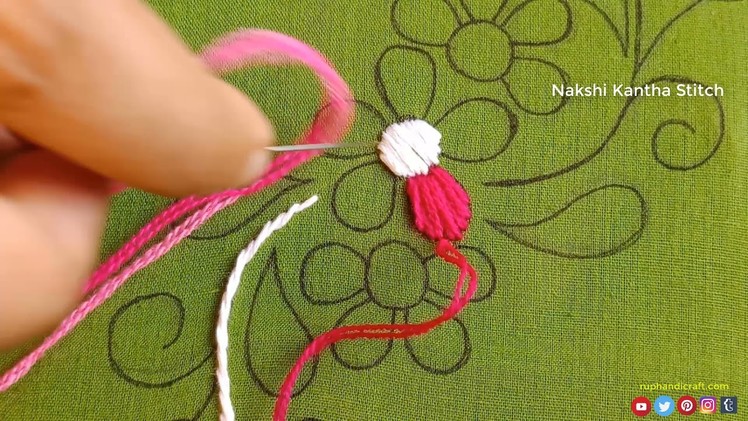 Florist Allover Flower Hand Embroidery Tutorial Class #66,Super-Cute Borderline for dress.kurti.orna