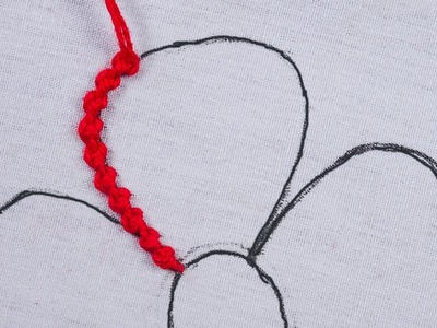 Hand embroidery easy braid stitch needle knitting work flower design for beginners