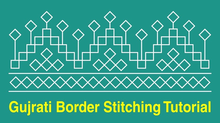 Hand Embroidery. Gujrati Border Design. Gujrati Stitch