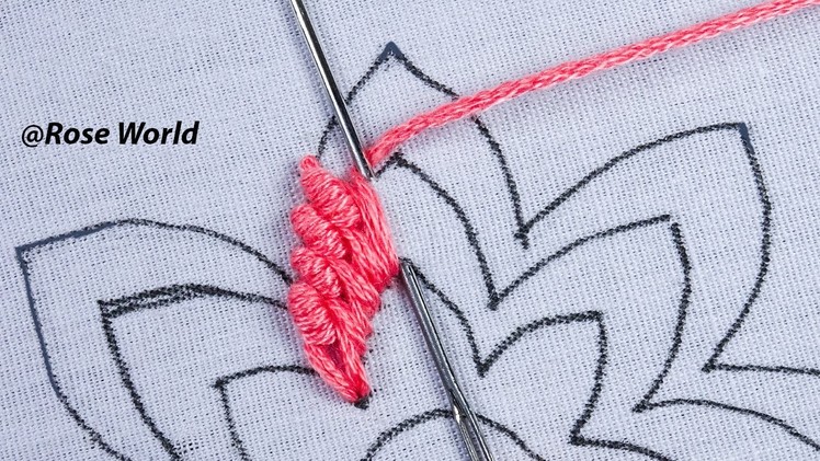 Hand embroidery lazy daisy bullion stitch variation amazing flower design needle work