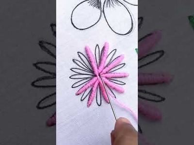 Hand embroidery new cute design craft, Easy hand craft creation for beginners practice #Shorts
