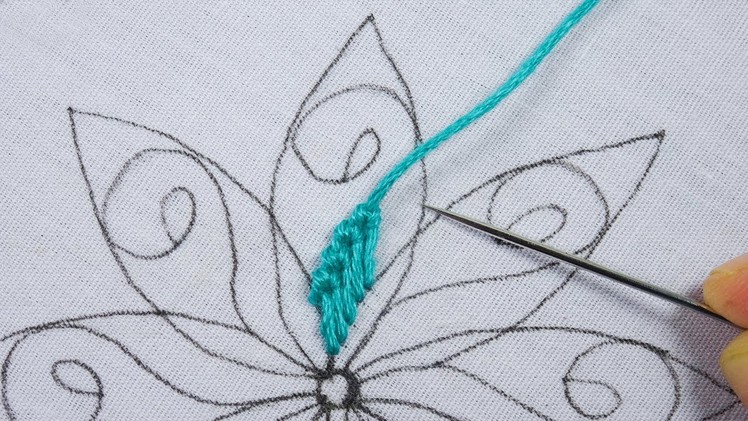Hand embroidery super easy flower design step by step tutorial for beginners