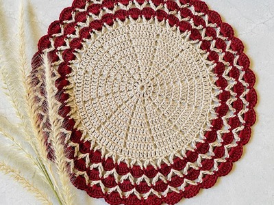 How to crochet a placemat | crochet round doilies | crochet table mat