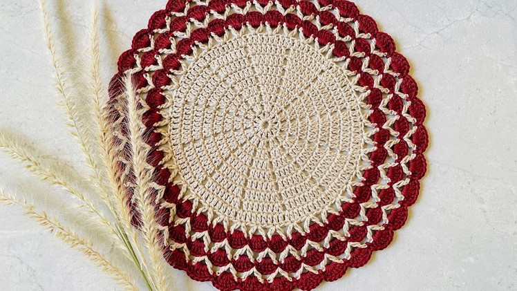 How to crochet a placemat | crochet round doilies | crochet table mat
