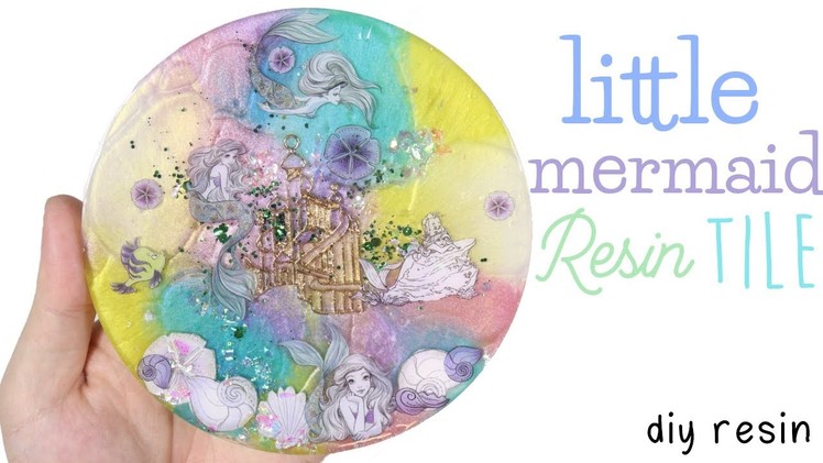 How to DIY Disney The Little Mermaid Themed Coaster Tile Resin Tutorial