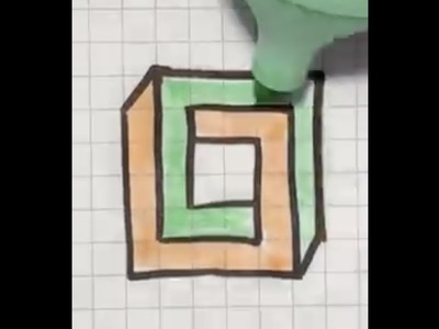 How to draw 3D ILLUSION  easy and cute. ????