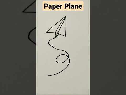 How to Draw a Paper Plane in One Line | Drawing Easy Tutorial #shorts