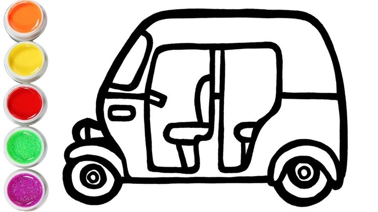 How to Draw a Rickshaw for Children.Cómo dibujar un rickshaw para niños