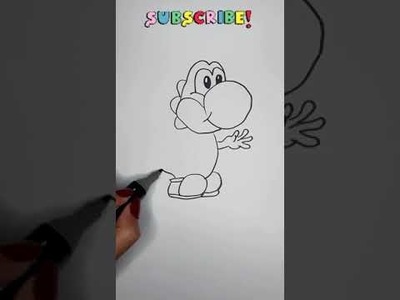 How to draw Yoshi from Mario #shorts drawing yoshi