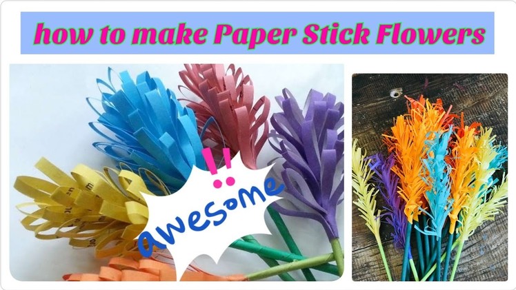 #how to make paper stick flowers making #paper flowers#diy 3d flowers#diycrafts #beautiful flowers