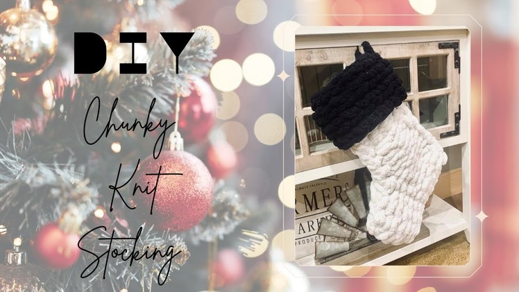 Knit Christmas Stocking! DIY tutorial No Sew chunky hand knit