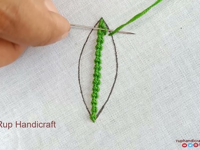 Leaf Stitch: Hand Embroidery Leaf Stitch Tutorial, Palestrina Stitch Embroidery for Beginners