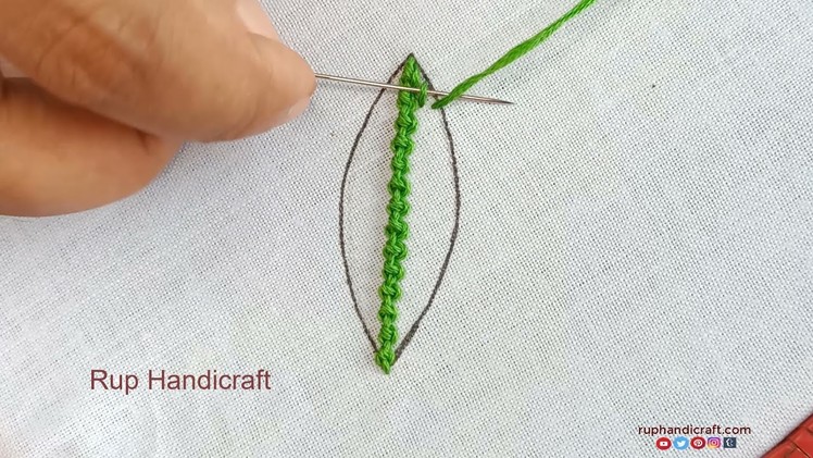 Leaf Stitch: Hand Embroidery Leaf Stitch Tutorial, Palestrina Stitch Embroidery for Beginners