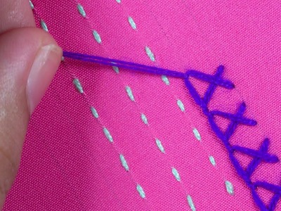 Nakshi katha hand embroidery tutorial for beginners, nakshi katha stitch with border line design
