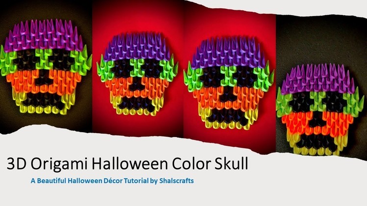 Origami Skull | Halloween Color | 3d Paper Craft | 3d origami Skull