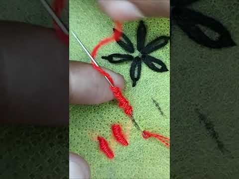 Original Bullion Knot Stitch |  Hand Embroidery | craftschool -#Shorts #ytshorts #shorts