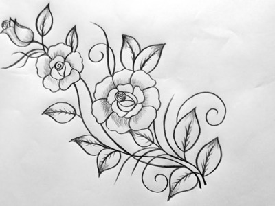 Rose Embroidery Design Idea | Cushion Cover Design | Pillow cover | Flower Design Drawing