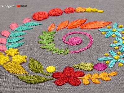 Round hand craft simple, circle hand craft design easy, Free hand embroidery design tutorial-484