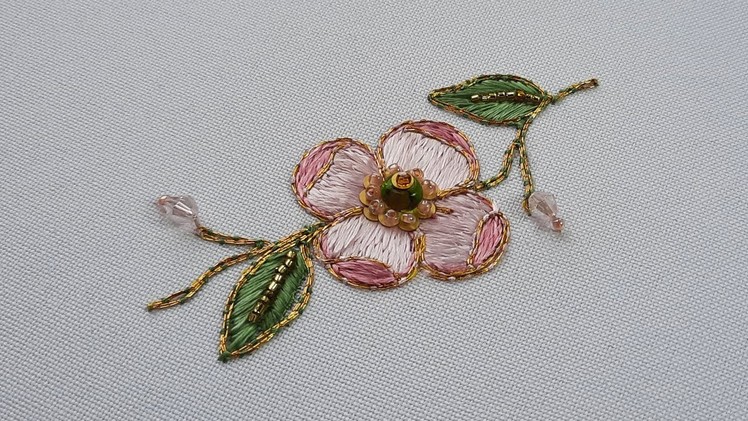 Silk and Bead Embroidery Hand Embroidery The Humble Little Flower