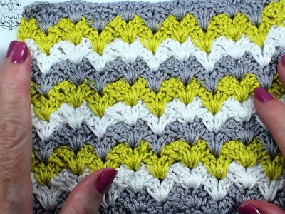 Super easy crochet eautiful stitch for blankets and sweaters