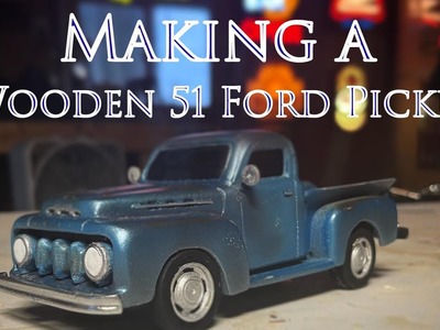 Wooden toy truck-1951 Ford Pickup with patina paint job