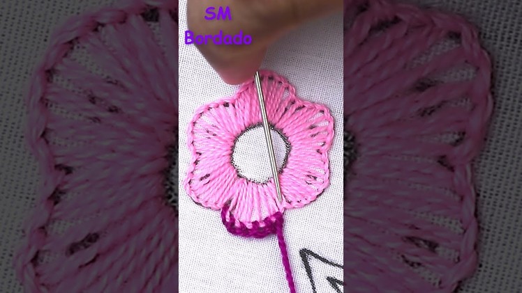 Wow! easy flower embroidery | hand embroidery easy flower design,modern flower embroidery