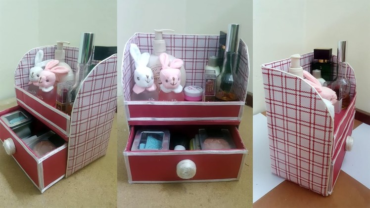 Amazing Recycling idea for Old Box into Makeup Organizer